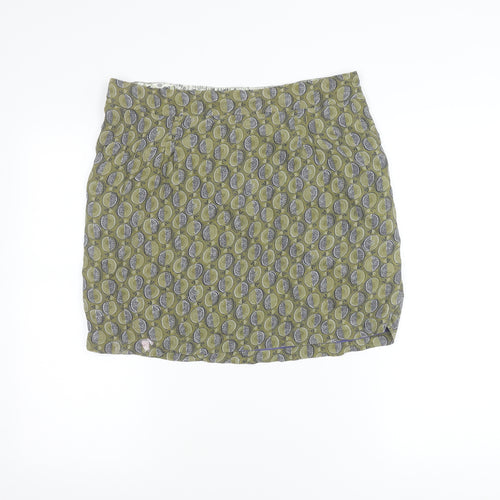 White Stuff Women’s Green Floral Short Skirt Size 12 Viscose