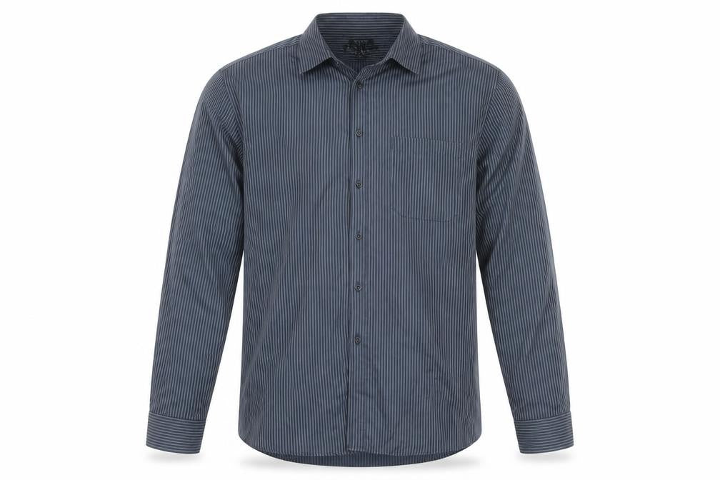 Nicole Miller Men’s Blue Striped XL Dress Shirt Long Sleeve Easy Care