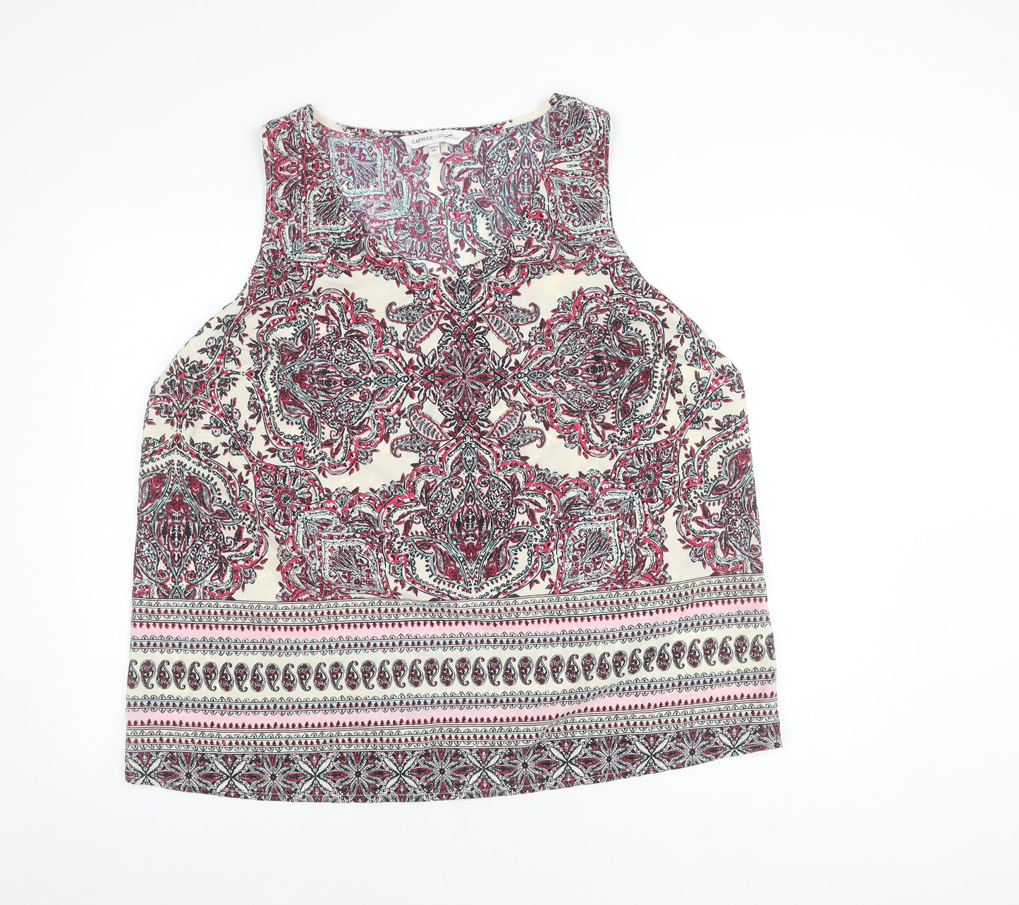 Capsule Women's Multicoloured Paisley Tank Top Size 20 Summer Viscose