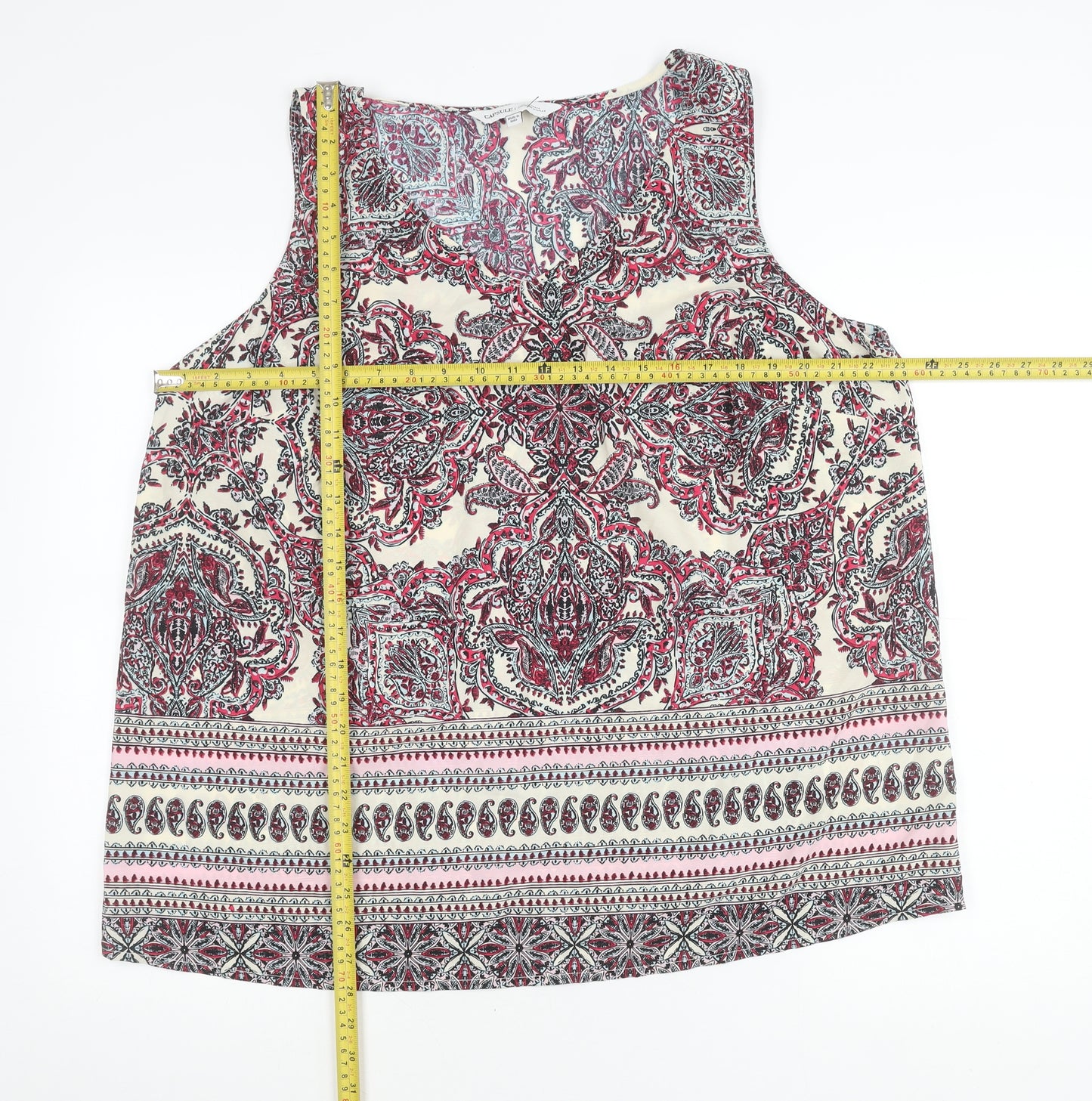 Capsule Women's Multicoloured Paisley Tank Top Size 20 Summer Viscose