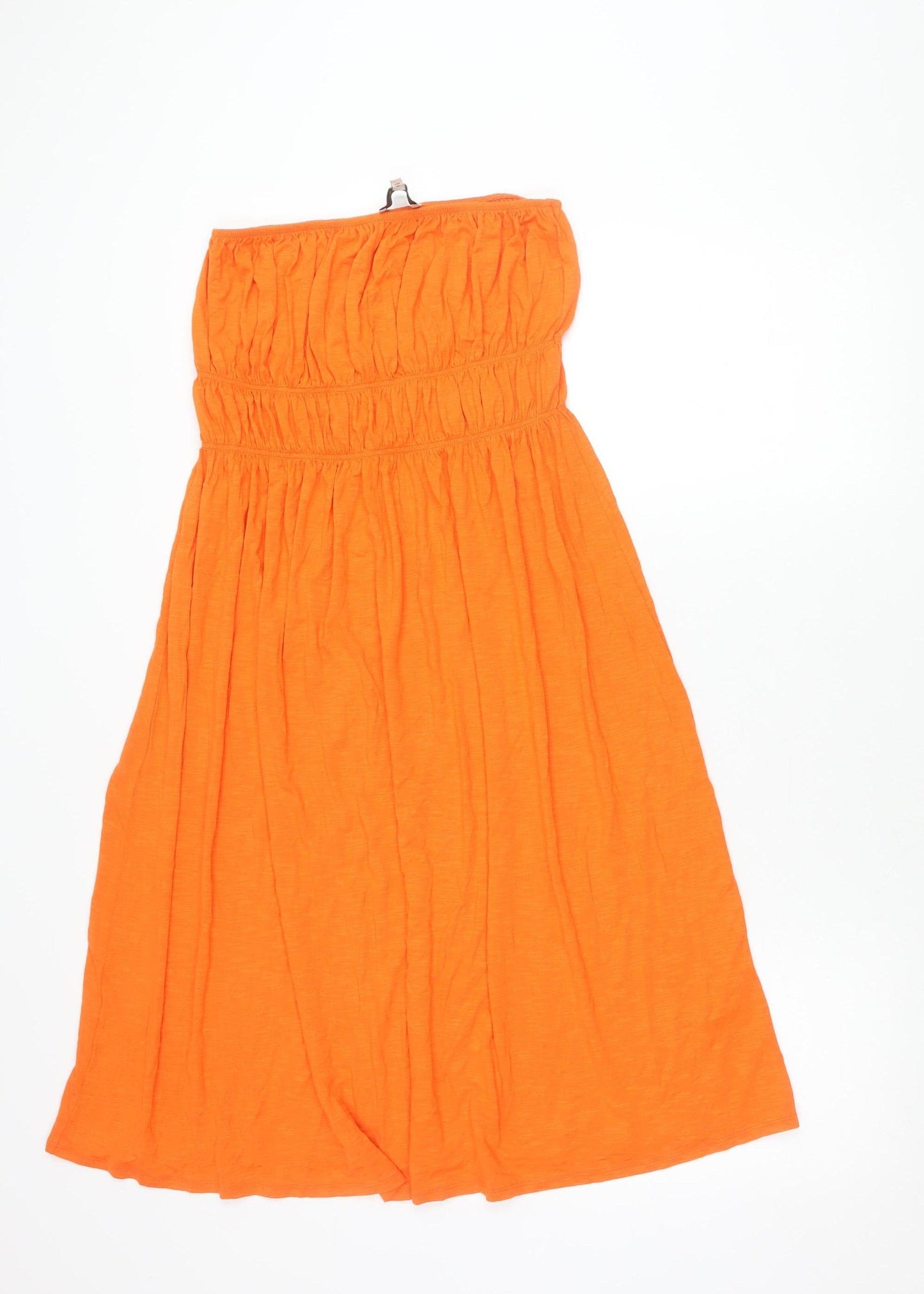 Next Women’s Orange Strapless Knee Length Jersey Dress Size 12