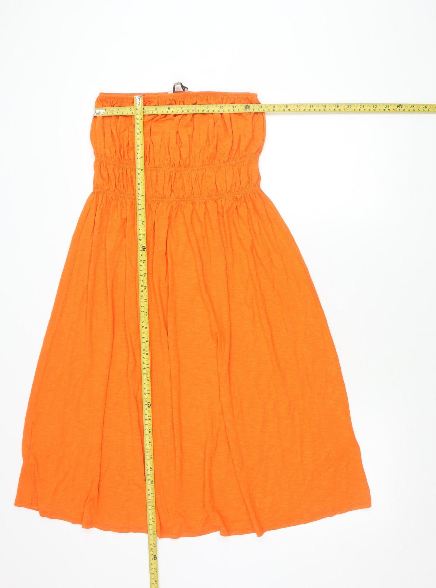 Next Women’s Orange Strapless Knee Length Jersey Dress Size 12