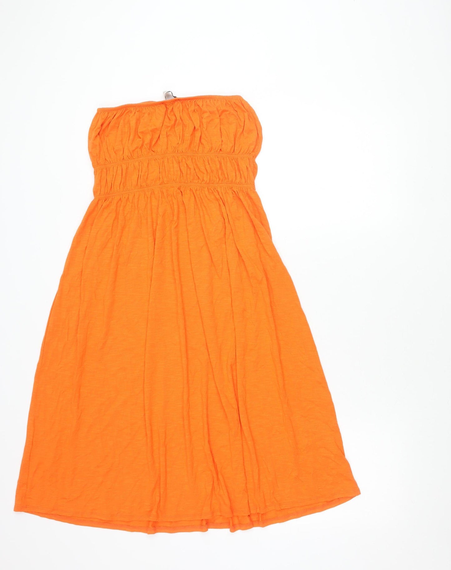 Next Women’s Orange Strapless Knee Length Jersey Dress Size 12