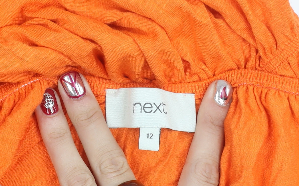 Next Women’s Orange Strapless Knee Length Jersey Dress Size 12
