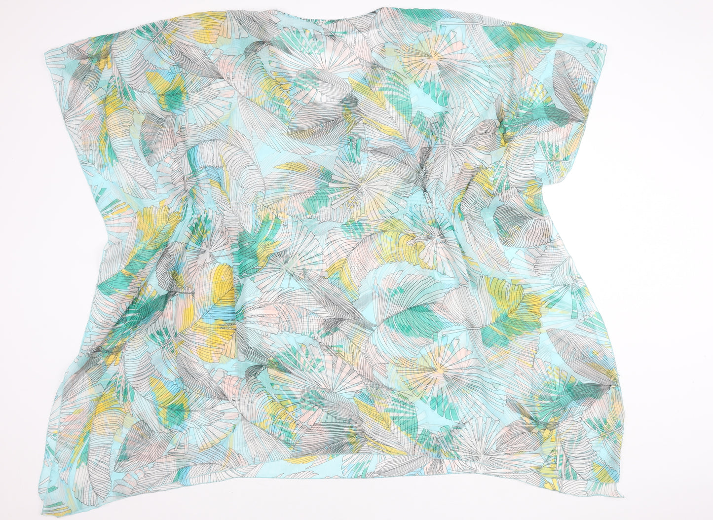 Debenhams Women's Multicoloured Beaded V-Neck Chiffon Tunic Blouse Size M