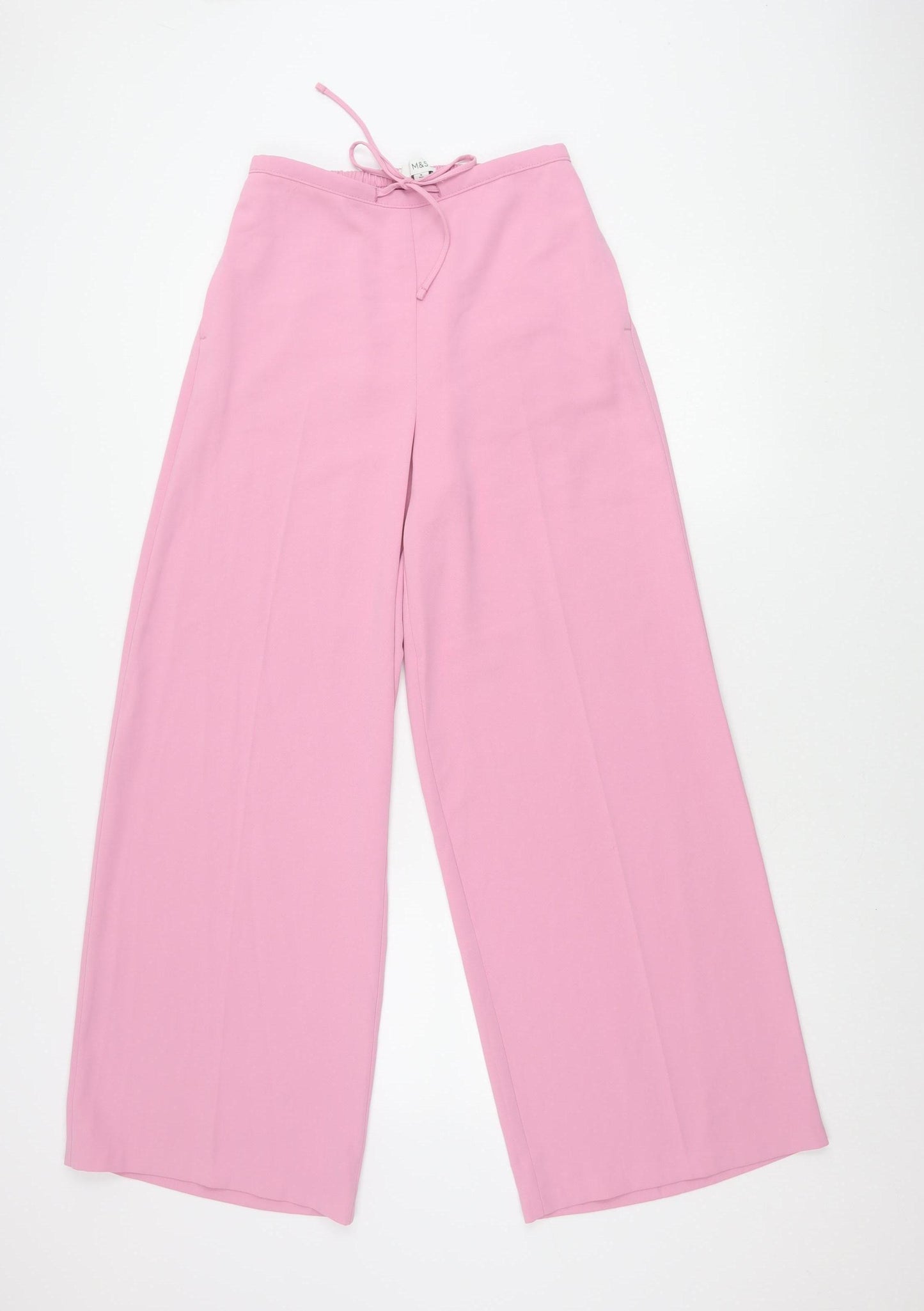 Marks and Spencer Women’s Pink Wide-Leg Trousers Size 8 Regular