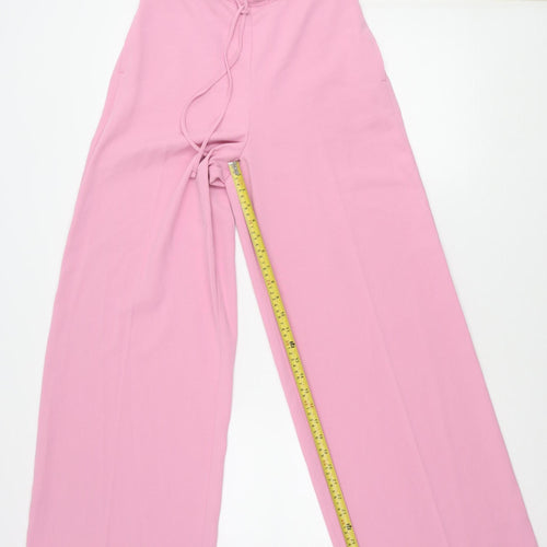 Marks and Spencer Women’s Pink Wide-Leg Trousers Size 8 Regular