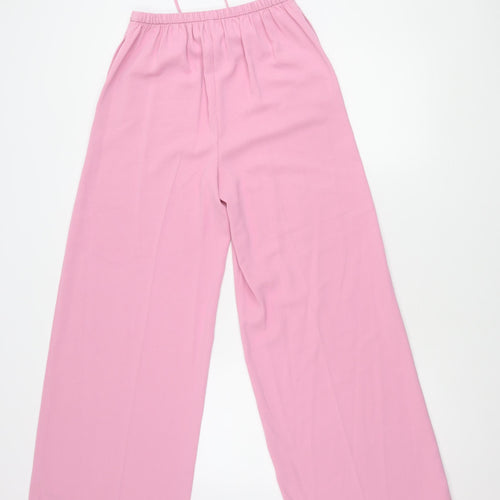 Marks and Spencer Women’s Pink Wide-Leg Trousers Size 8 Regular