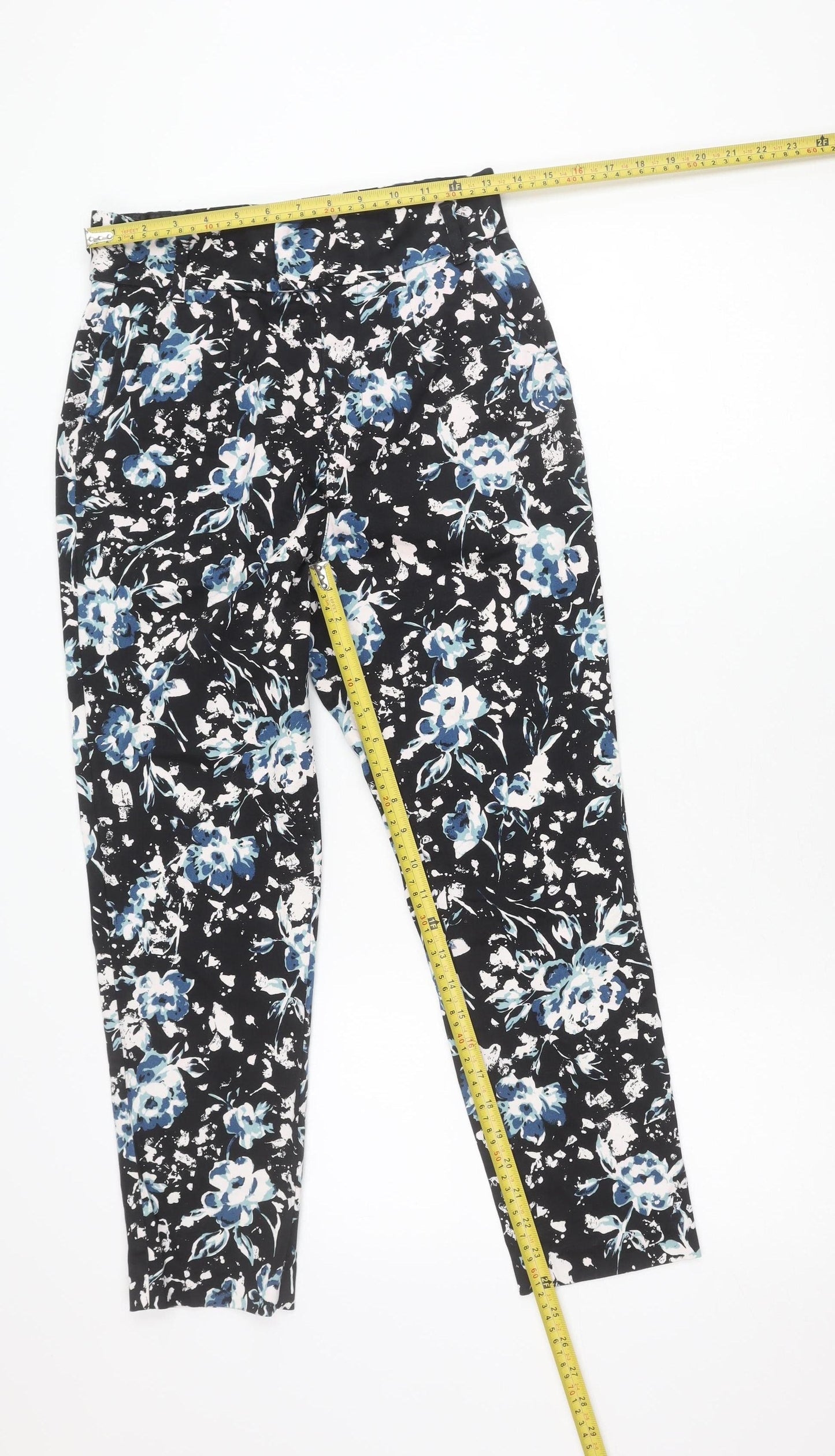 Jeana Womens Multicoloured Floral Print Straight Leg Trousers M