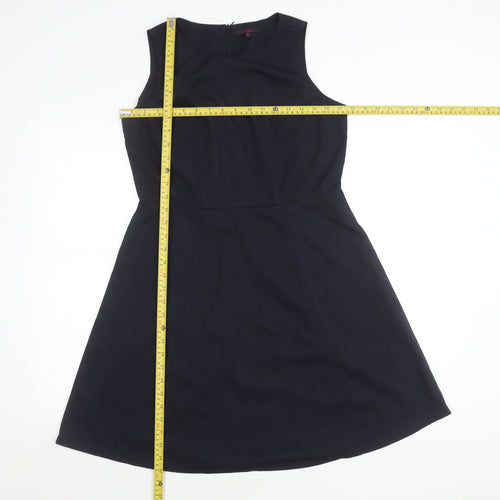 Ginger Women's Black L A-Line Sleeveless Knee Length Dress