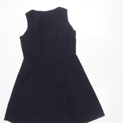 Ginger Women's Black L A-Line Sleeveless Knee Length Dress