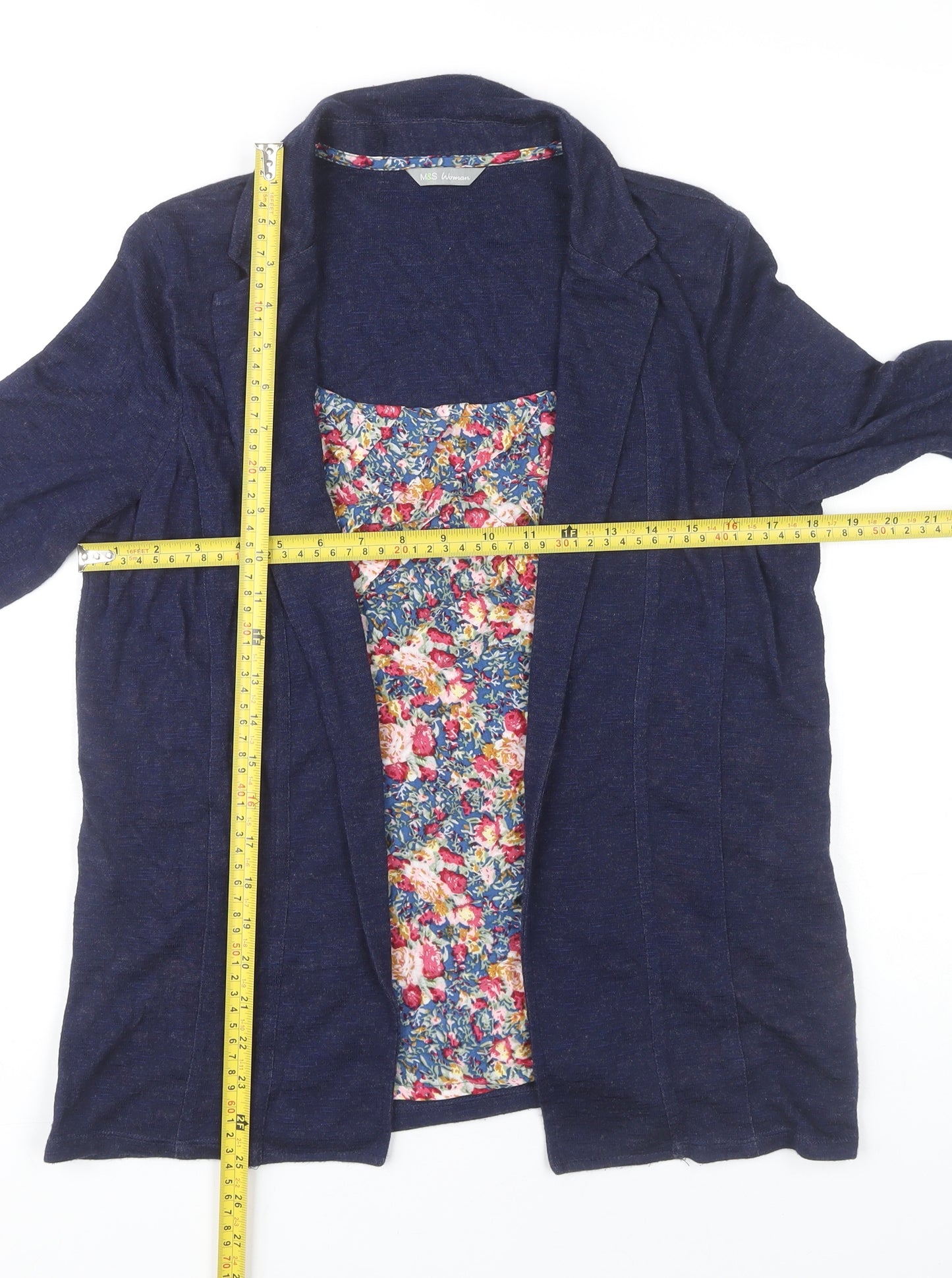 Marks and Spencer Women’s Blue Tunic Blouse UK 14 3/4 Sleeve
