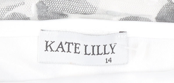 Kate Lilly Women's Multicoloured Floral Wrap Blouse Size 14