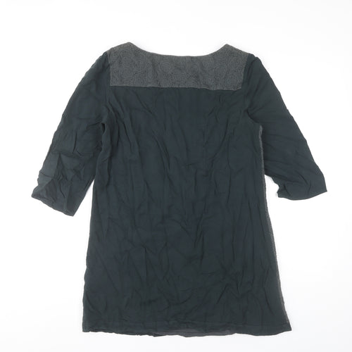 White Stuff Women’s Grey Cotton Lace Tunic Blouse Size 14