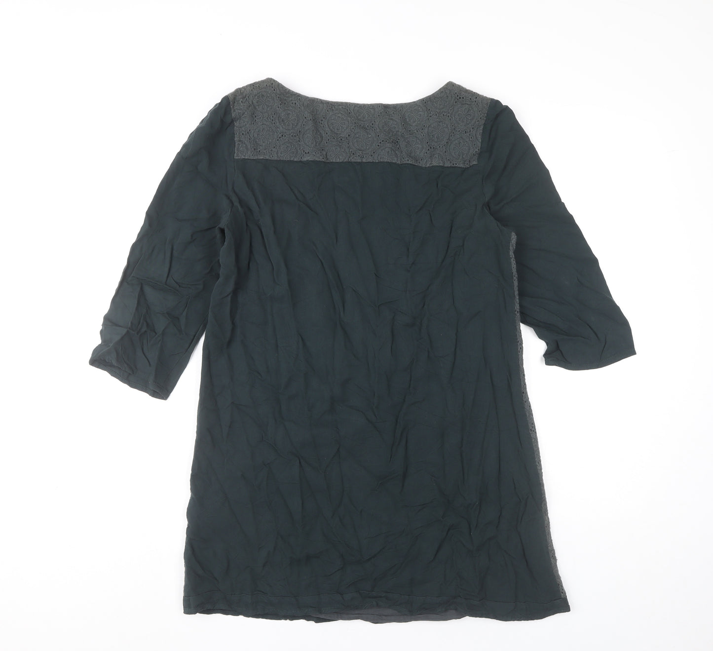 White Stuff Women’s Grey Cotton Lace Tunic Blouse Size 14