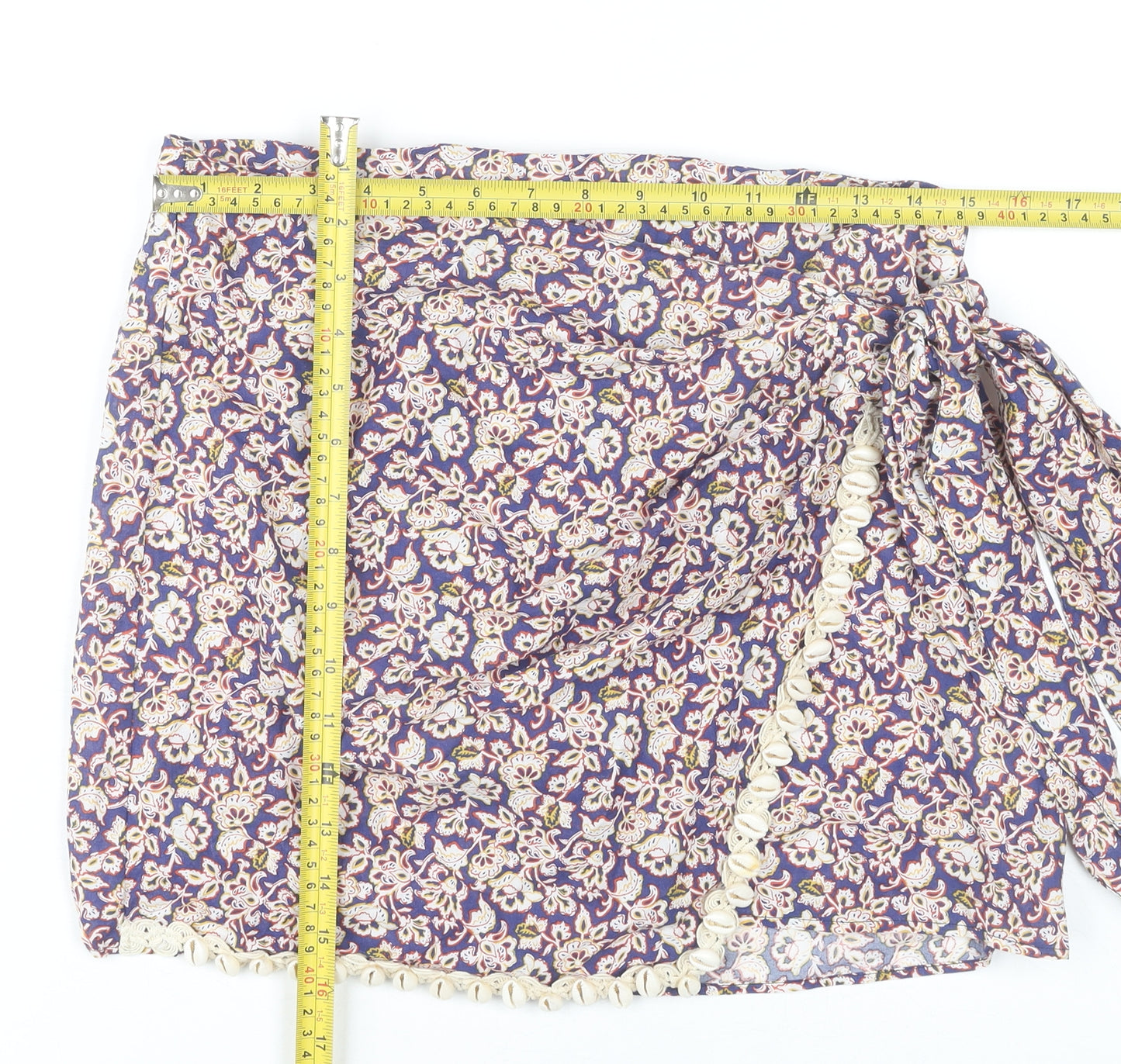 ZARA Women's Multicoloured Floral Wrap Short Skirt Size S