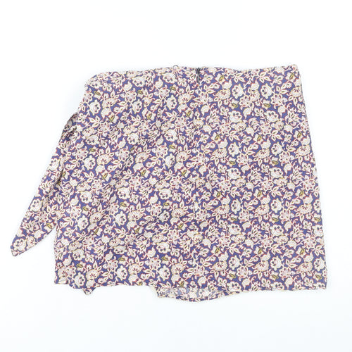 ZARA Women's Multicoloured Floral Wrap Short Skirt Size S