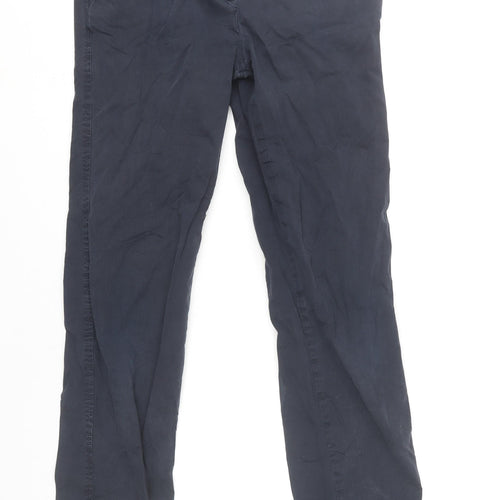 Jigsaw Womens Blue Slim Fit Chino Trousers UK 8 Straight Leg Cotton