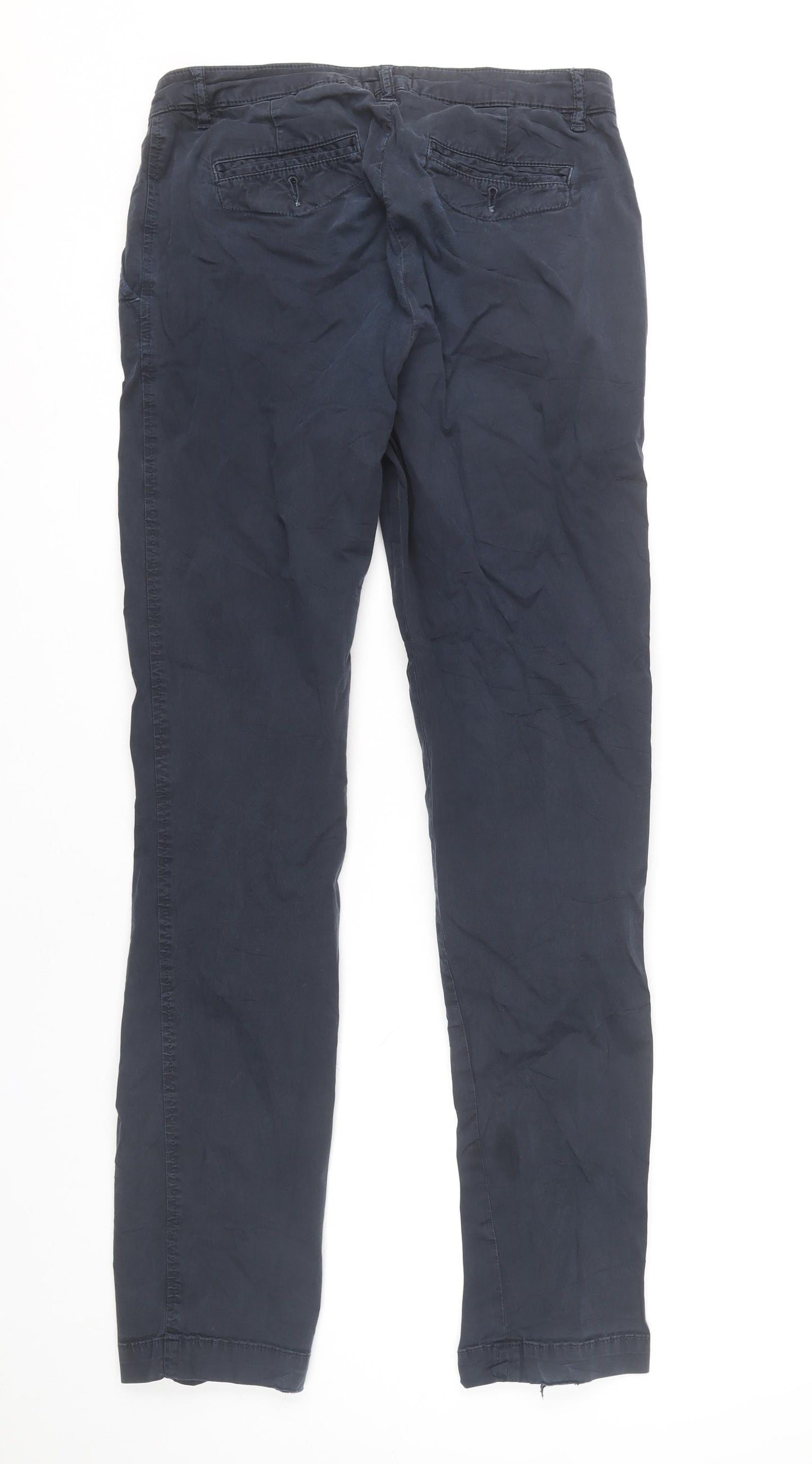 Jigsaw Womens Blue Slim Fit Chino Trousers UK 8 Straight Leg Cotton