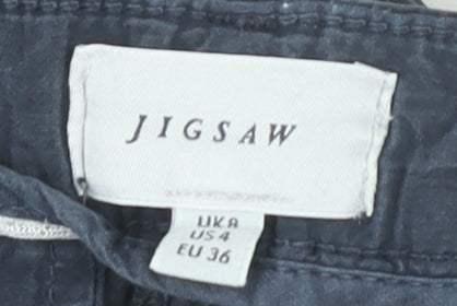 Jigsaw Womens Blue Slim Fit Chino Trousers UK 8 Straight Leg Cotton