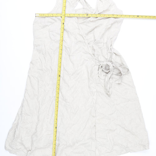 Marks and Spencer Women’s Beige Linen Blend Wrap Dress Size 20