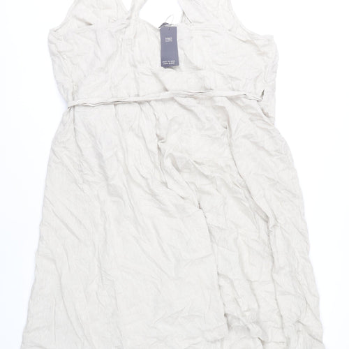 Marks and Spencer Women’s Beige Linen Blend Wrap Dress Size 20