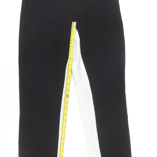 Topshop Womens Black White Stripe Straight Leg Slim Trousers UK 6