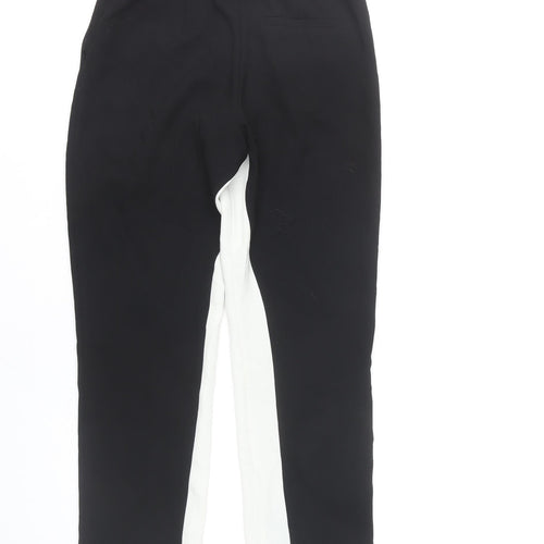 Topshop Womens Black White Stripe Straight Leg Slim Trousers UK 6