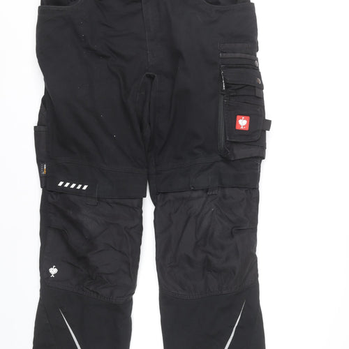 Engelbert Strauss Men’s Black 33S Cargo Work Trousers Reflective Pockets