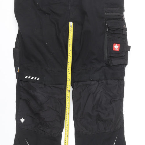Engelbert Strauss Men’s Black 33S Cargo Work Trousers Reflective Pockets