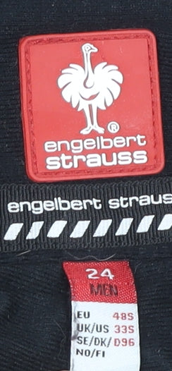 Engelbert Strauss Men’s Black 33S Cargo Work Trousers Reflective Pockets