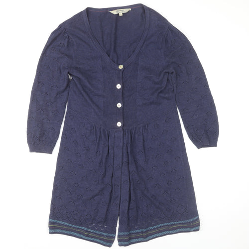 Mantaray Women's Blue Size 10 V-Neck 3/4 Sleeve Knit Cardigan