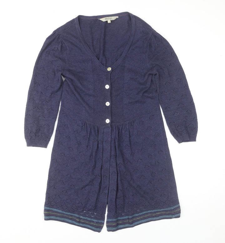 Mantaray Women's Blue Size 10 V-Neck 3/4 Sleeve Knit Cardigan