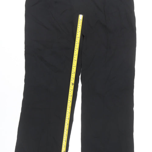 Marks and Spencer Women Black Size 14 Dress Pants Straight Leg Belted