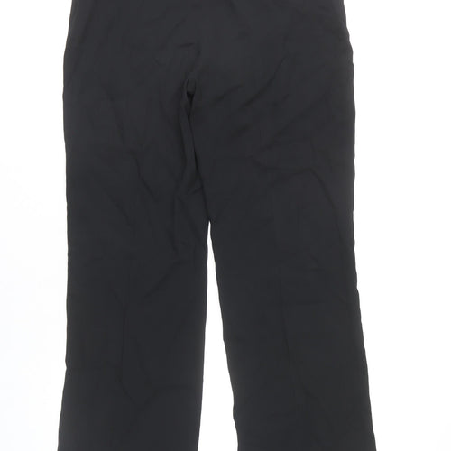 Marks and Spencer Women Black Size 14 Dress Pants Straight Leg Belted