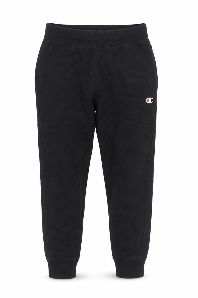 Front view of Champion Men's Black Medium Reverse Weave Jogger Trousers