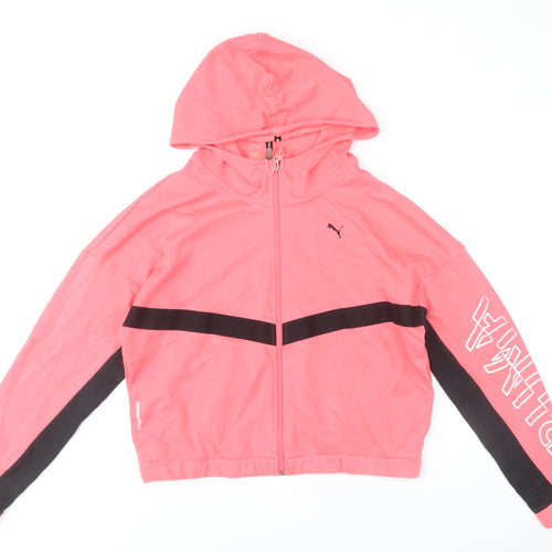 Puma Womens Pink XL Full Zip Hoodie Sports Activewear