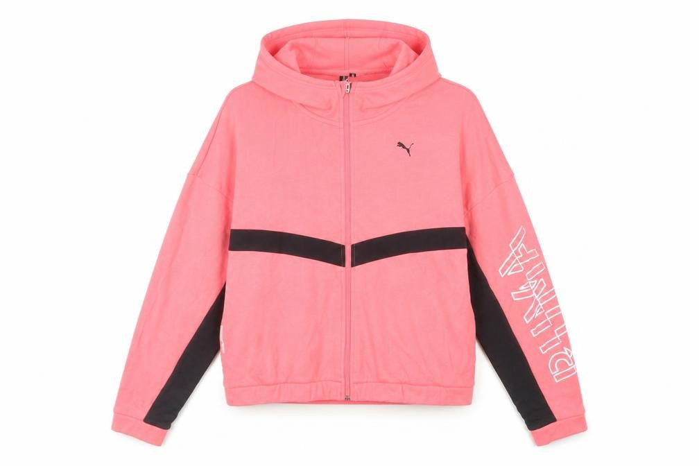Puma Womens Pink XL Full Zip Hoodie Sports Activewear