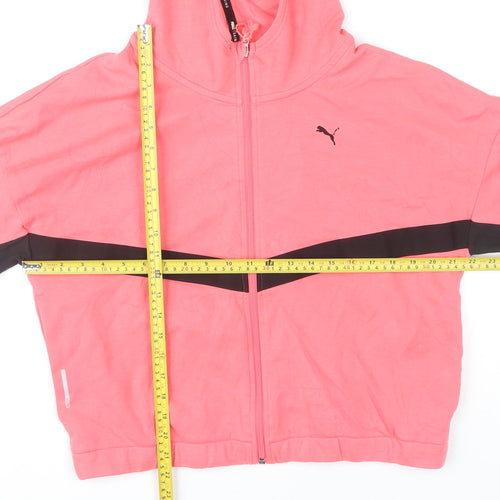 Puma Womens Pink XL Full Zip Hoodie Sports Activewear