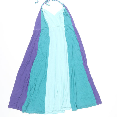 Red Herring Women’s Purple Blue Maxi Dress Size 10 Halter Neck
