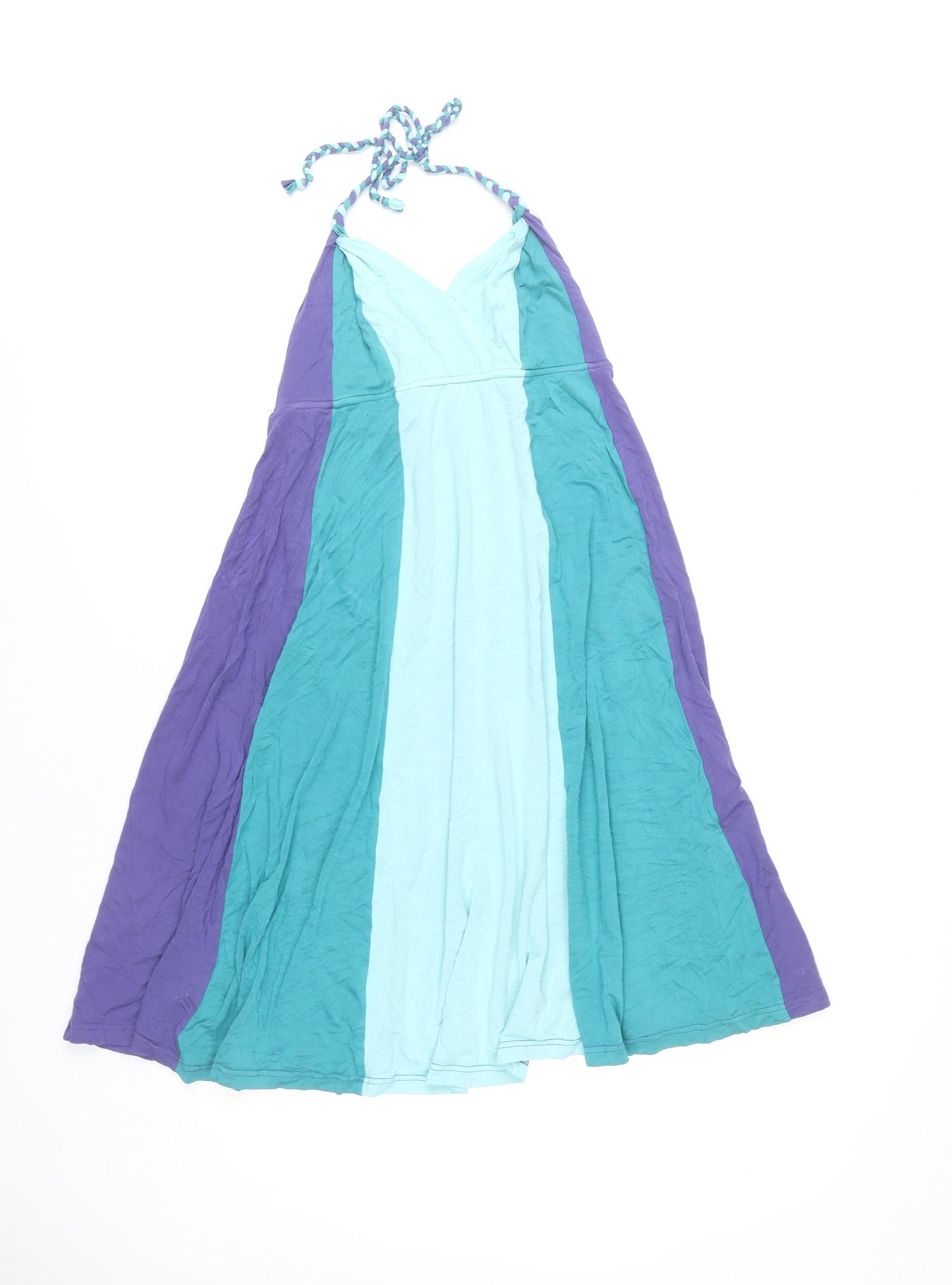 Red Herring Women’s Purple Blue Maxi Dress Size 10 Halter Neck