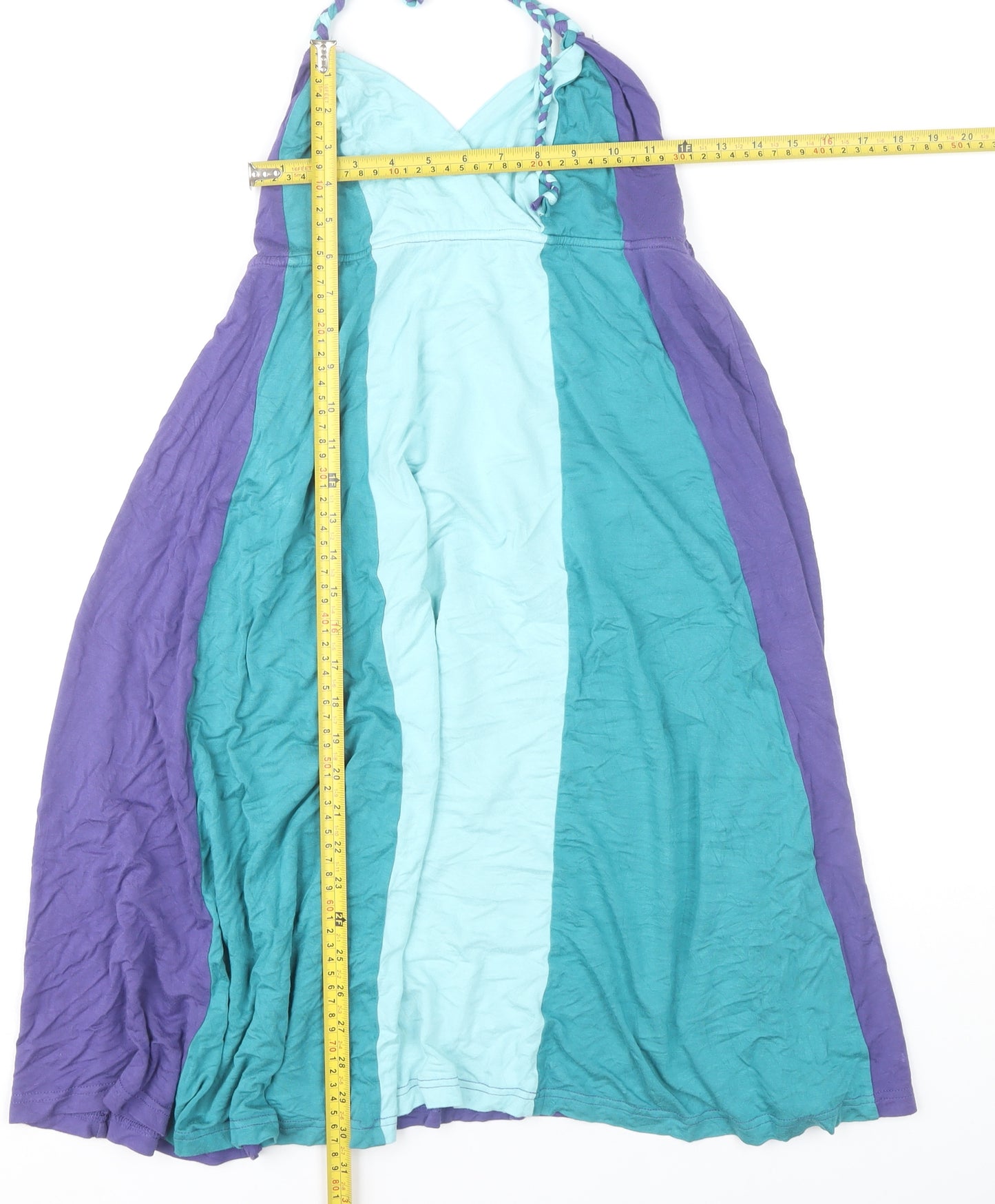 Red Herring Women’s Purple Blue Maxi Dress Size 10 Halter Neck