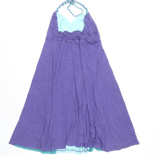Red Herring Women’s Purple Blue Maxi Dress Size 10 Halter Neck