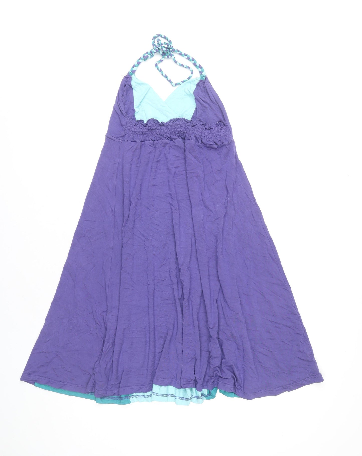 Red Herring Women’s Purple Blue Maxi Dress Size 10 Halter Neck