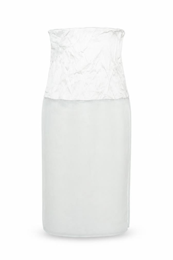 Zara Women White Midi Pencil Skirt M Viscose Stretch