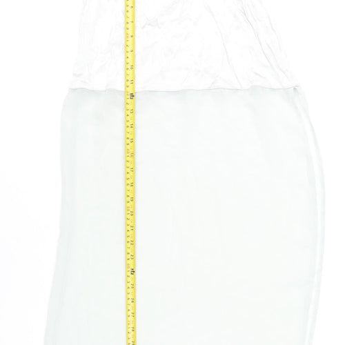 Zara Women White Midi Pencil Skirt M Viscose Stretch