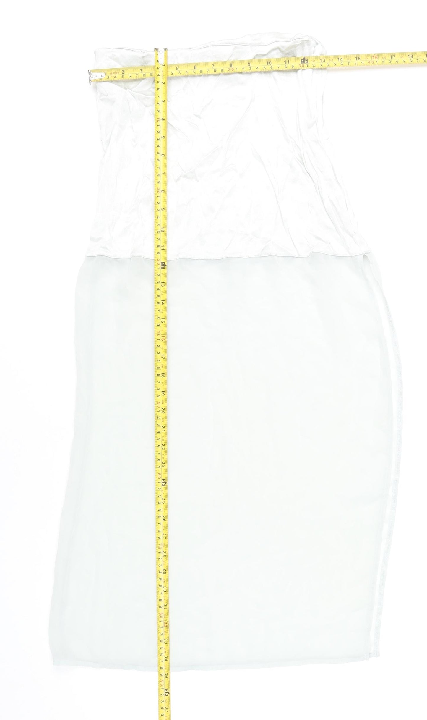 Zara Women White Midi Pencil Skirt M Viscose Stretch