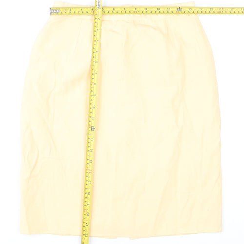 Gina Bacconi Women Beige Size 12 Pencil Skirt Viscose Formal