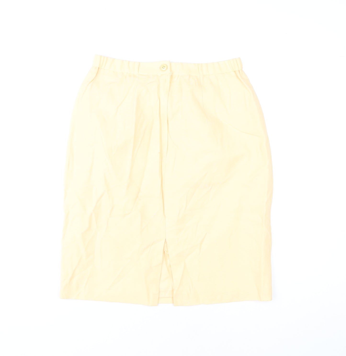 Gina Bacconi Women Beige Size 12 Pencil Skirt Viscose Formal