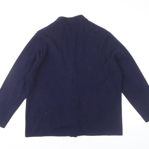 BM Collection Women's Blue M Cardigan V-Neck Long Sleeve Knit
